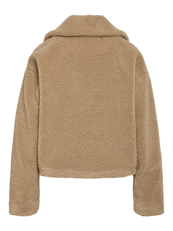 Veste mi-saison  de Noisy May - NMNATI CROP TEDDY JACKET NOOS - XS à XL - pour Femme - marron - Noisy May - View 2