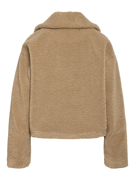 Veste mi-saison  de Noisy May - NMNATI CROP TEDDY JACKET NOOS - XS à XL - pour Femme - marron - Noisy May - View 2