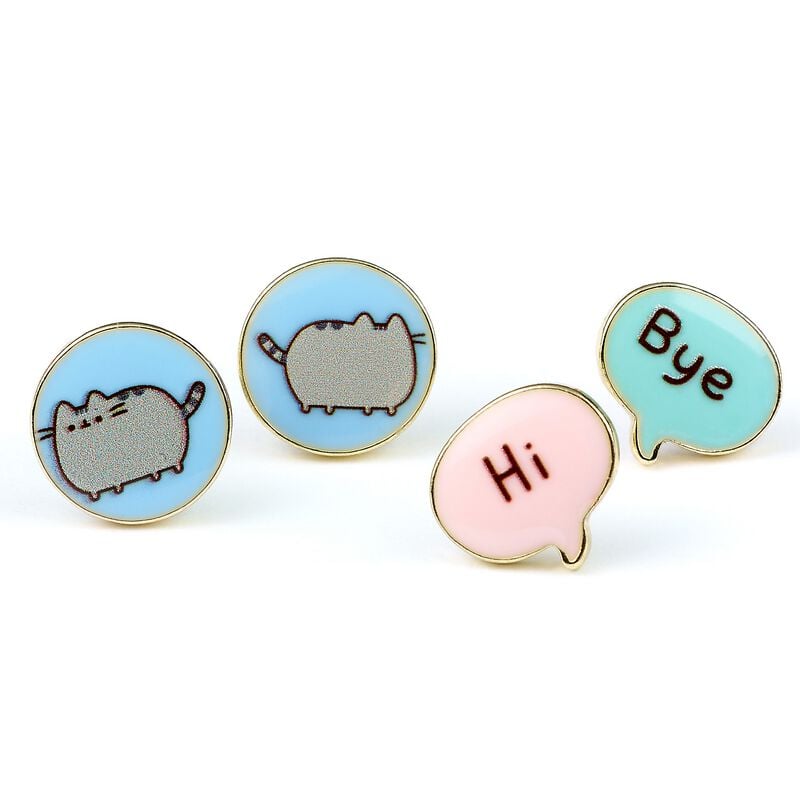 Clous d'oreilles  de Pusheen - Hi & Bye - pour Unisexe - couleur argent - Pusheen