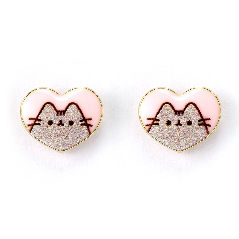 Clous d'oreilles  de Pusheen - Coeur avec Pusheen - pour Unisexe - couleur argent - Pusheen - View 2