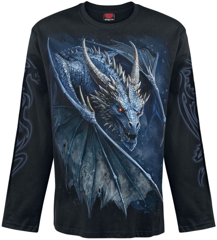 T-shirt manches longues  de Spiral - STORM DRAGON - Longsleeve - M à XXL - pour Homme - noir - Spiral