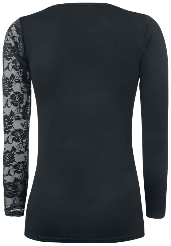 T-shirt manches longues  de Spiral - GOTHIC GRACE - F LS Lace Shoulder - S à 4XL - pour Femme - noir - Spiral - View 2