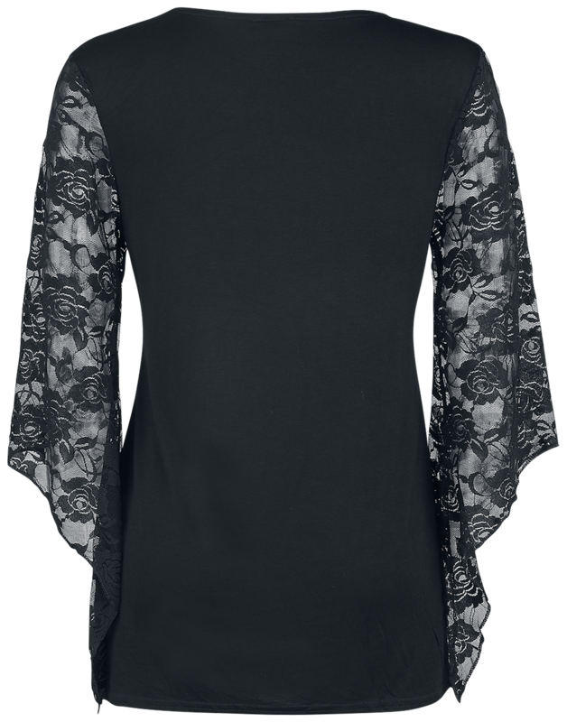 T-shirt manches longues  de Spiral - GOTHIC GRACE - F LS Lace Shoulder - S à XXL - pour Femme - noir - Spiral - View 2
