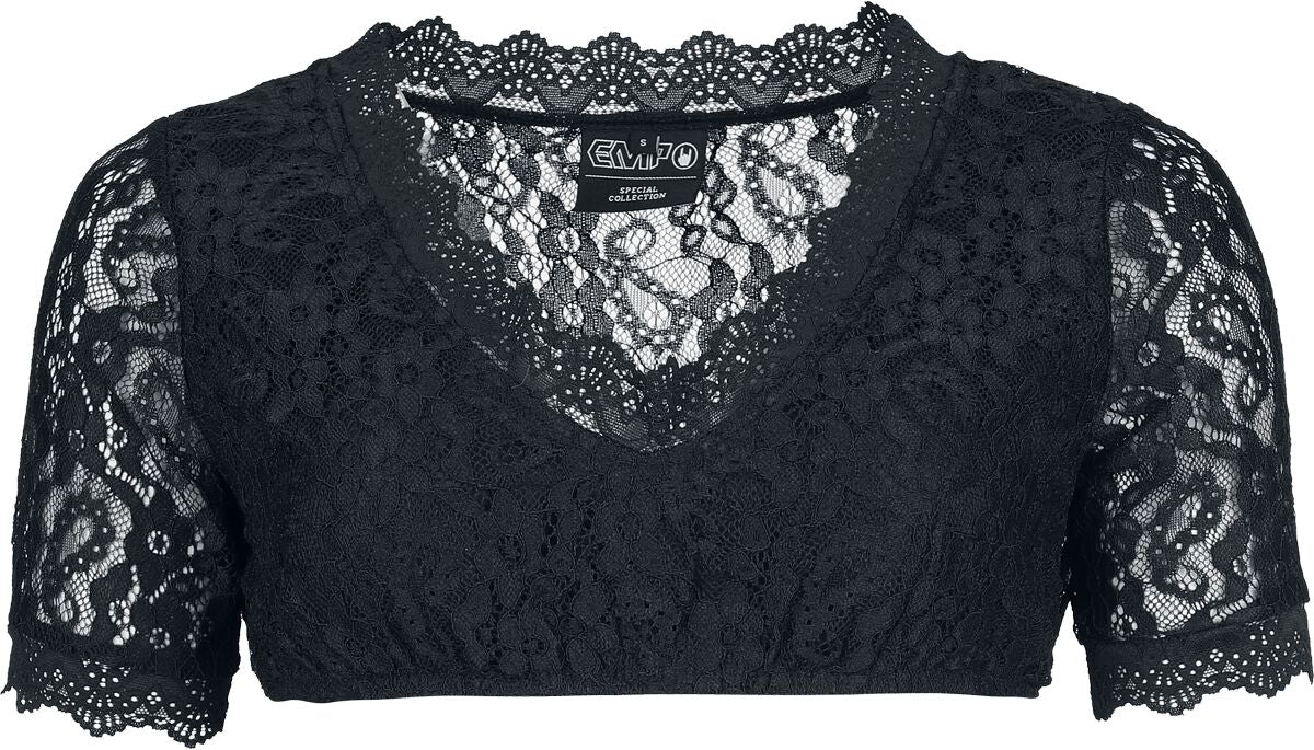 Chemisier  de Collection Spéciale EMP - Oktoberfest Lace Blouse - S à XXL - pour Femme - noir - Collection Spéciale EMP