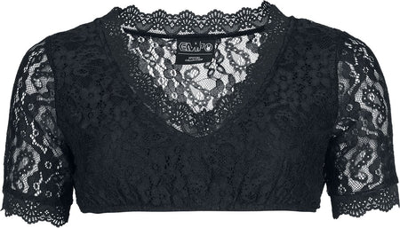 Chemisier  de Collection Spéciale EMP - Oktoberfest Lace Blouse - S à XXL - pour Femme - noir - Collection Spéciale EMP