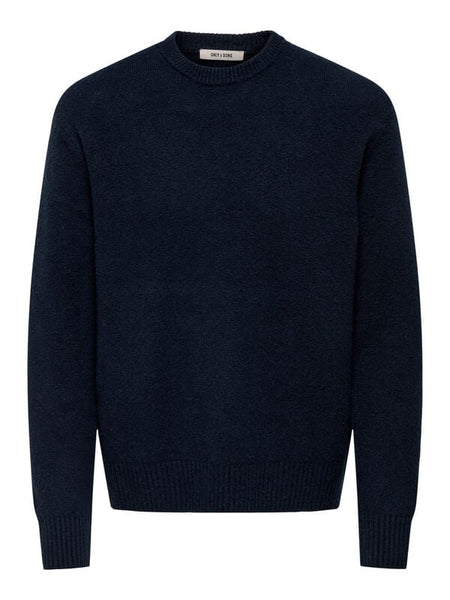 Sweat-shirt  de ONLY and SONS - ONSJAMES RLX CREW KNIT NOOS - S à XXL - pour Homme - bleu - ONLY and SONS