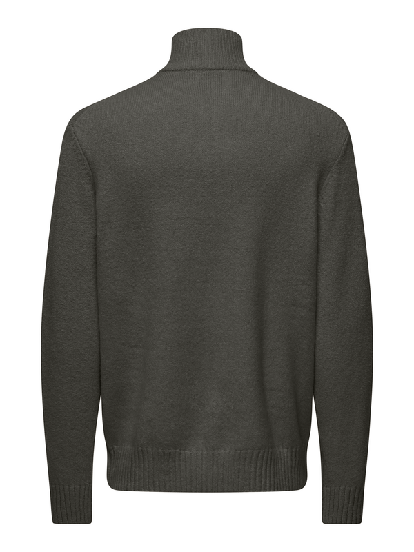 Pull tricoté  de ONLY and SONS - ONSJAMES RLX 1/2 ZIP KNIT NOOS - M - pour Homme - vert - ONLY and SONS - View 2