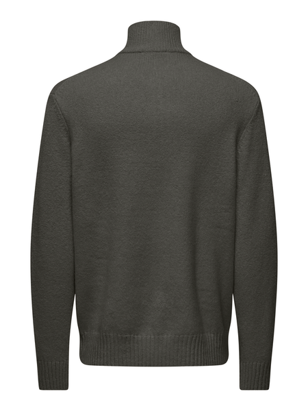 Pull tricoté  de ONLY and SONS - ONSJAMES RLX 1/2 ZIP KNIT NOOS - S à XXL - pour Homme - vert - ONLY and SONS - View 2