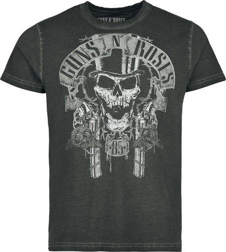 T-Shirt Manches courtes  de Guns N' Roses - Top Hat Skull - S à 4XL - pour Homme - gris - Guns N' Roses