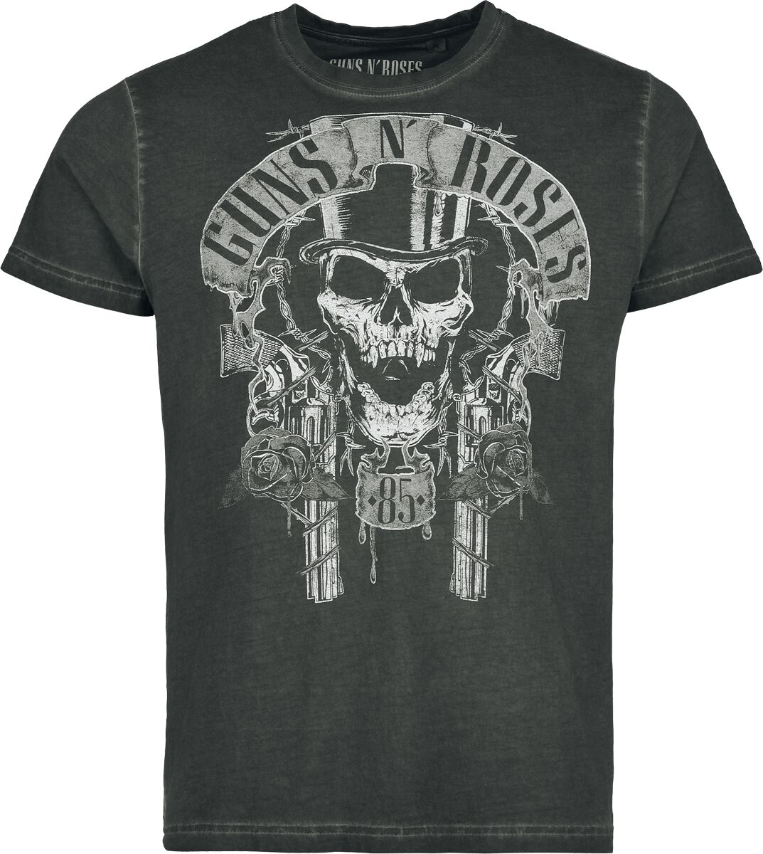 T-Shirt Manches courtes  de Guns N' Roses - Top Hat Skull - S à 4XL - pour Homme - gris - Guns N' Roses