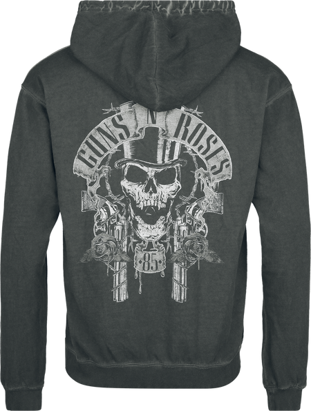 Sweat-shirt à capuche  de Guns N' Roses - Top Hat Skull - S à XXL - pour Homme - gris - Guns N' Roses - View 2