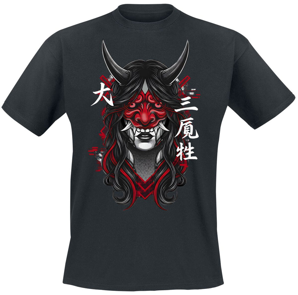 T-Shirt Manches courtes Fun de Funshirt - Masque Oni - M à 3XL - pour Homme - noir - Funshirt