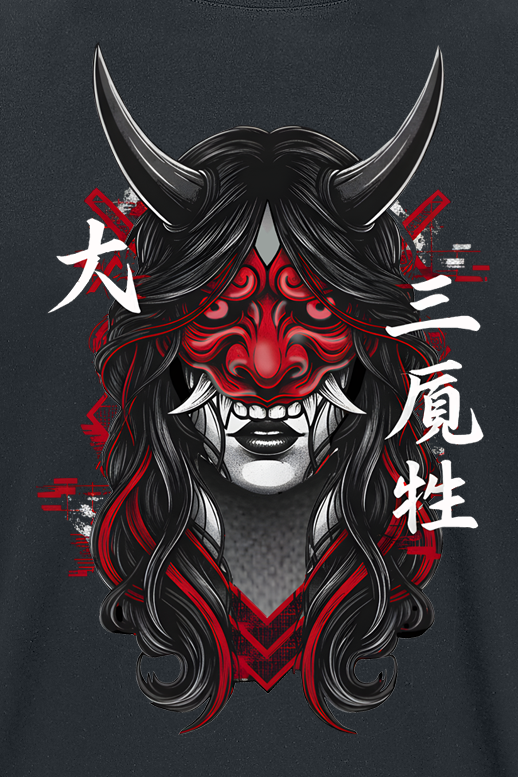 T-Shirt Manches courtes Fun de Funshirt - Masque Oni - M à 3XL - pour Homme - noir - Funshirt - View 2