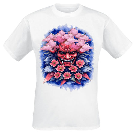 T-Shirt Manches courtes Fun de Funshirt - Masque Oni - M à 3XL - pour Homme - blanc - Funshirt