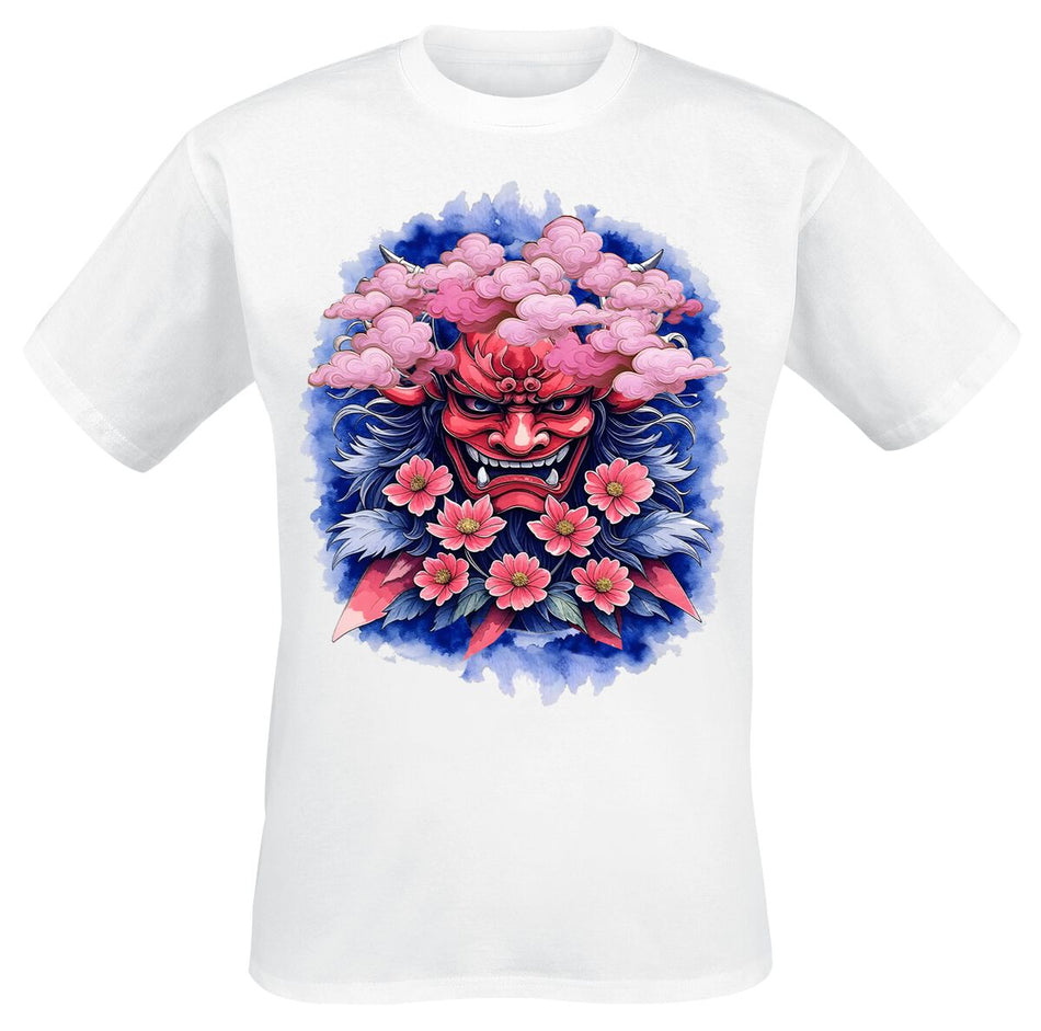 T-Shirt Manches courtes Fun de Funshirt - Masque Oni - M à 3XL - pour Homme - blanc - Funshirt