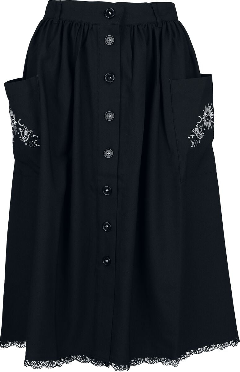 Jupe mi-longue Gothic de Hell Bunny - Danica Skirt - XS à 4XL - pour Femme - noir - hell bunny