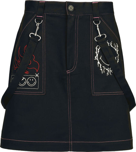 Jupe courte Rockabilly de Hell Bunny - Dylan Skirt - XS à XXL - pour Femme - noir - hell bunny