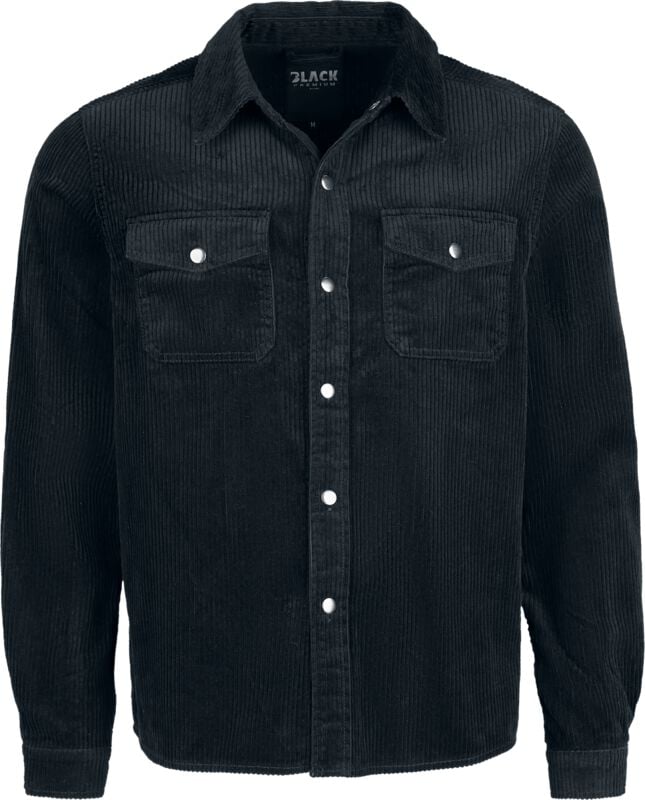 Chemise manches longues  de Black Premium by EMP - Essentiel - Haut Manches Longues en Velours Côtelé - S à XXL - pour Homme - noir - Black Premium by EMP