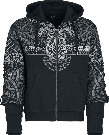 Sweat-shirt zippé à capuche  de Black Premium by EMP - Celtic Blessing - S à XXL - pour Homme - noir - Black Premium by EMP - View 2