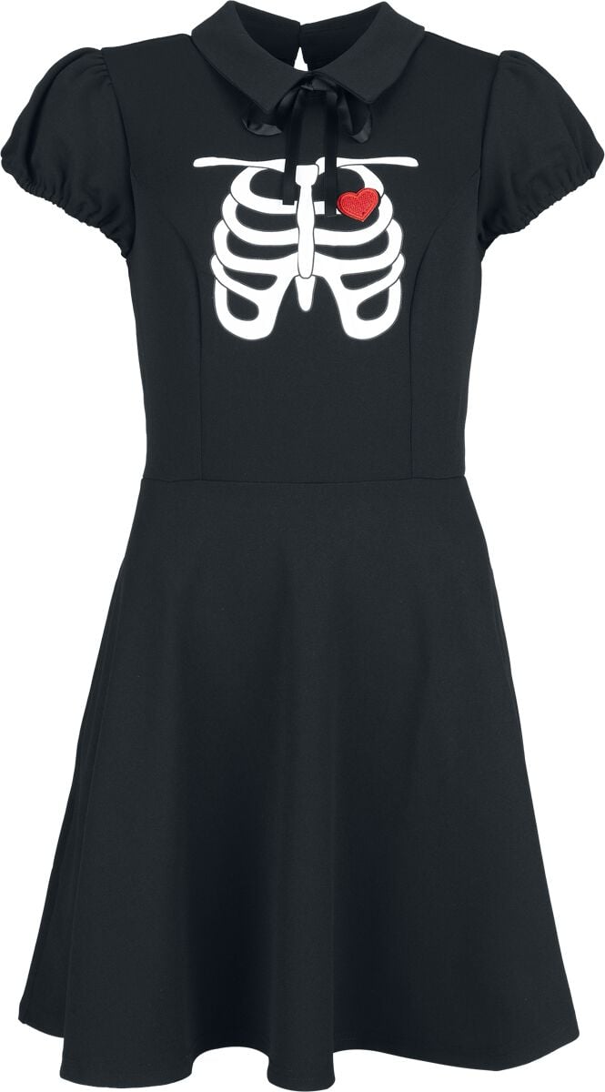 Robe courte Rockabilly de Hell Bunny - Skeleton - Robe - XS à 4XL - pour Femme - noir - hell bunny