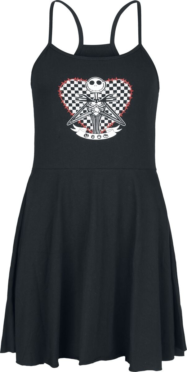 Robe mi-longue Disney de L'Étrange Noël De Monsieur Jack - Jack Skellington - Cœur - S à 3XL - pour Femme - noir - L'Étrange Noël De Monsieur Jack
