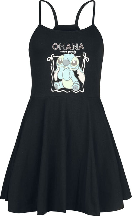 Robe mi-longue Disney de Lilo & Stitch - Stitch Ohana - S à 3XL - pour Femme - noir - Lilo & Stitch