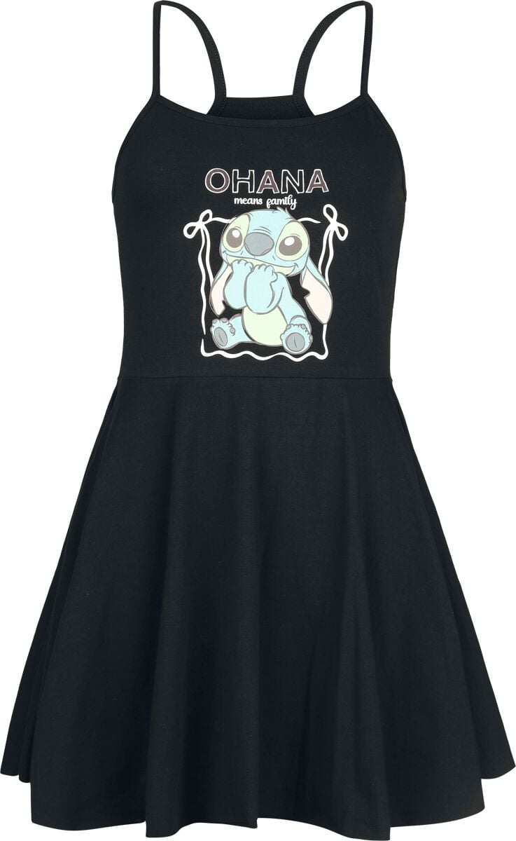 Robe mi-longue Disney de Lilo & Stitch - Stitch Ohana - S à 3XL - pour Femme - noir - Lilo & Stitch