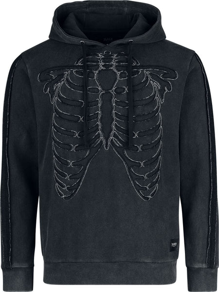 Sweat-shirt à capuche  de Black Premium by EMP - Crâne & Os - S à XXL - pour Homme - noir - Black Premium by EMP