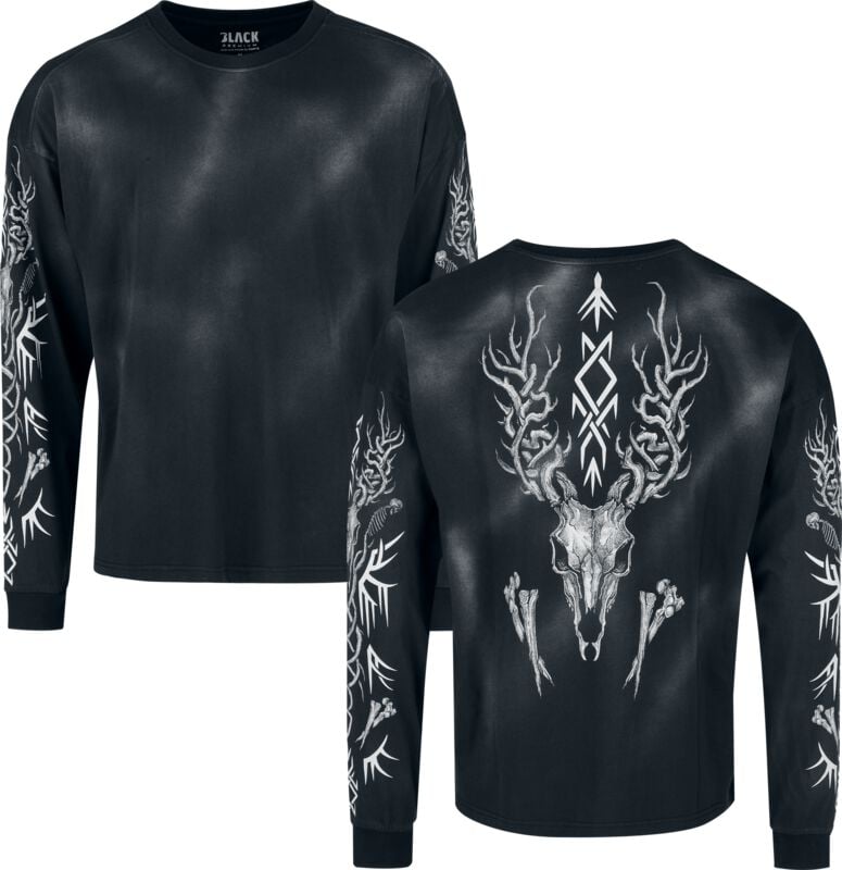 T-shirt manches longues  de Black Premium by EMP - Woodland Spirit - S à XXL - pour Homme - noir - Black Premium by EMP