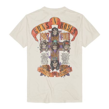 T-Shirt Manches courtes  de Guns N' Roses - Appetite Tour 1987 - S à 3XL - pour Homme - naturel - Guns N' Roses - View 2