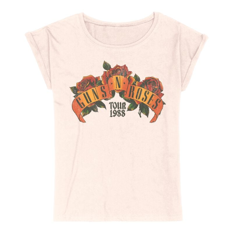 T-Shirt Manches courtes  de Guns N' Roses - Appetite Tour 1988 Roses - S à 3XL - pour Femme - rose clair - Guns N' Roses