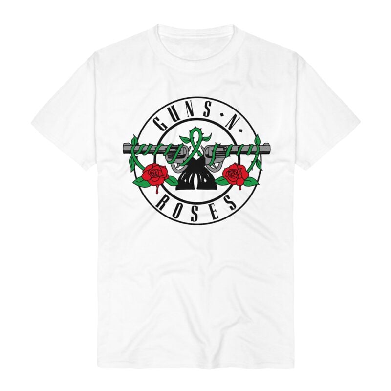 T-Shirt Manches courtes  de Guns N' Roses - Drawn Bullet Logo - S à 3XL - pour Homme - blanc - Guns N' Roses