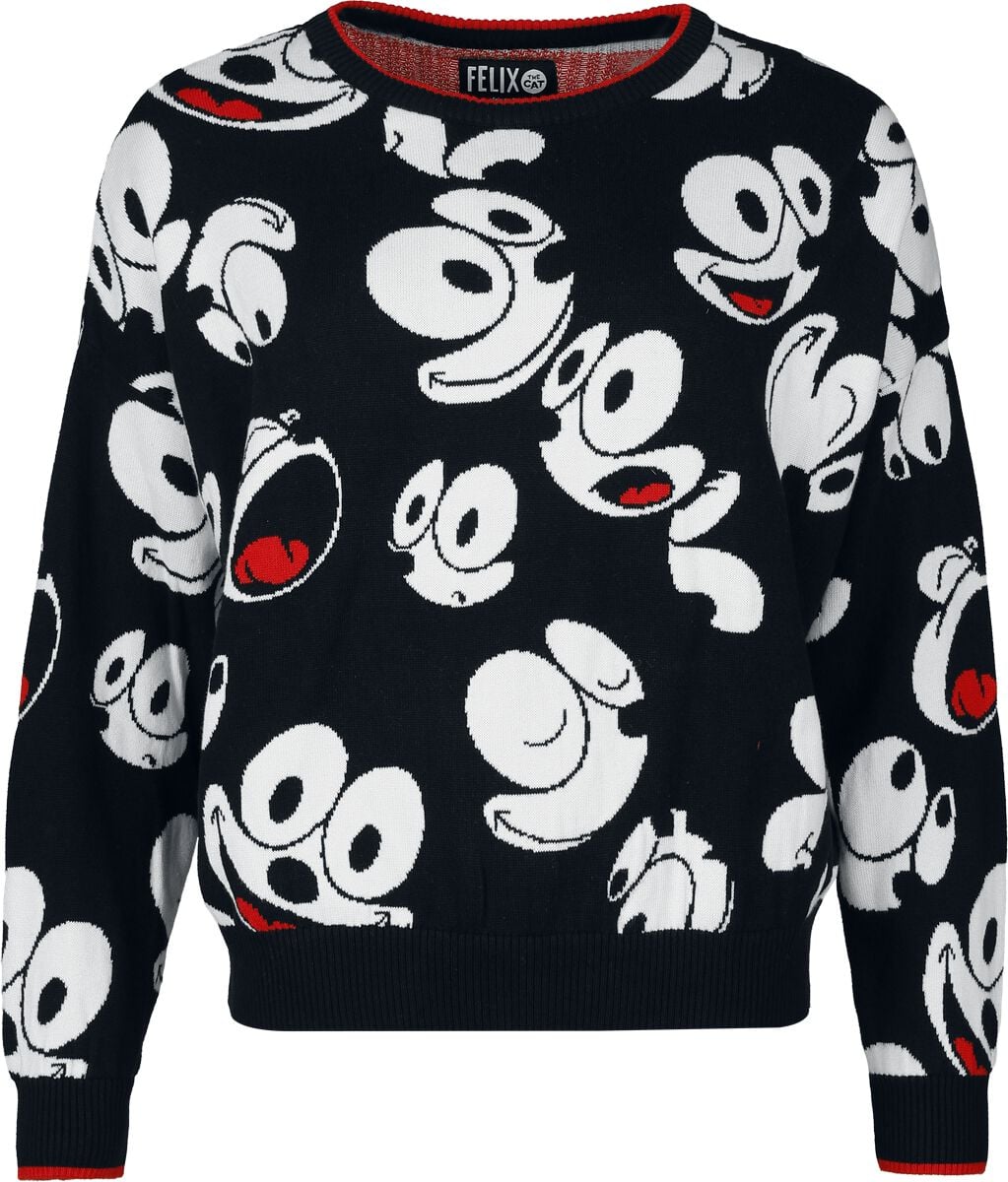 Pull De Noël  de Félix Le Chat - Faces - S à XXL - pour Femme - multicolore - Félix Le Chat