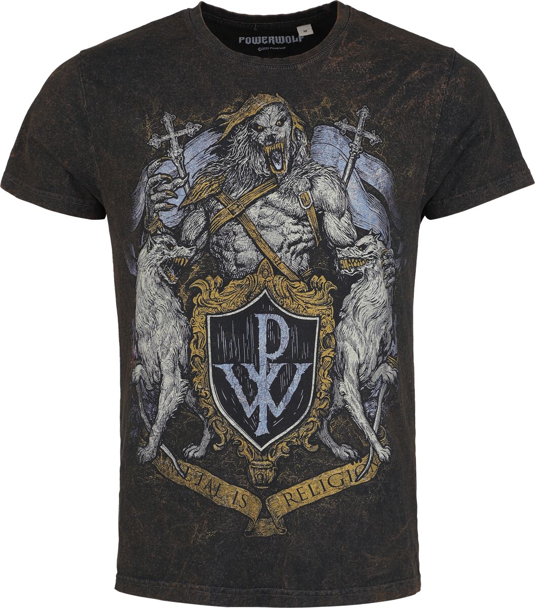 T-Shirt Manches courtes  de Powerwolf - Script - S à 4XL - pour Homme - rouille - Powerwolf