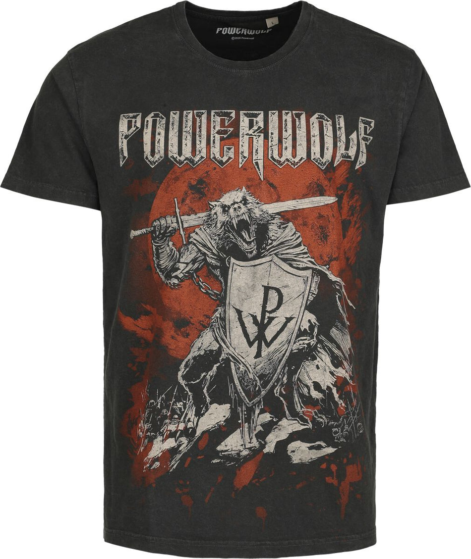 T-Shirt Manches courtes  de Powerwolf - Warrior - S à 4XL - pour Homme - noir - Powerwolf
