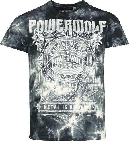 T-Shirt Manches courtes  de Powerwolf - Script Emblem - S à 4XL - pour Homme - batik - Powerwolf