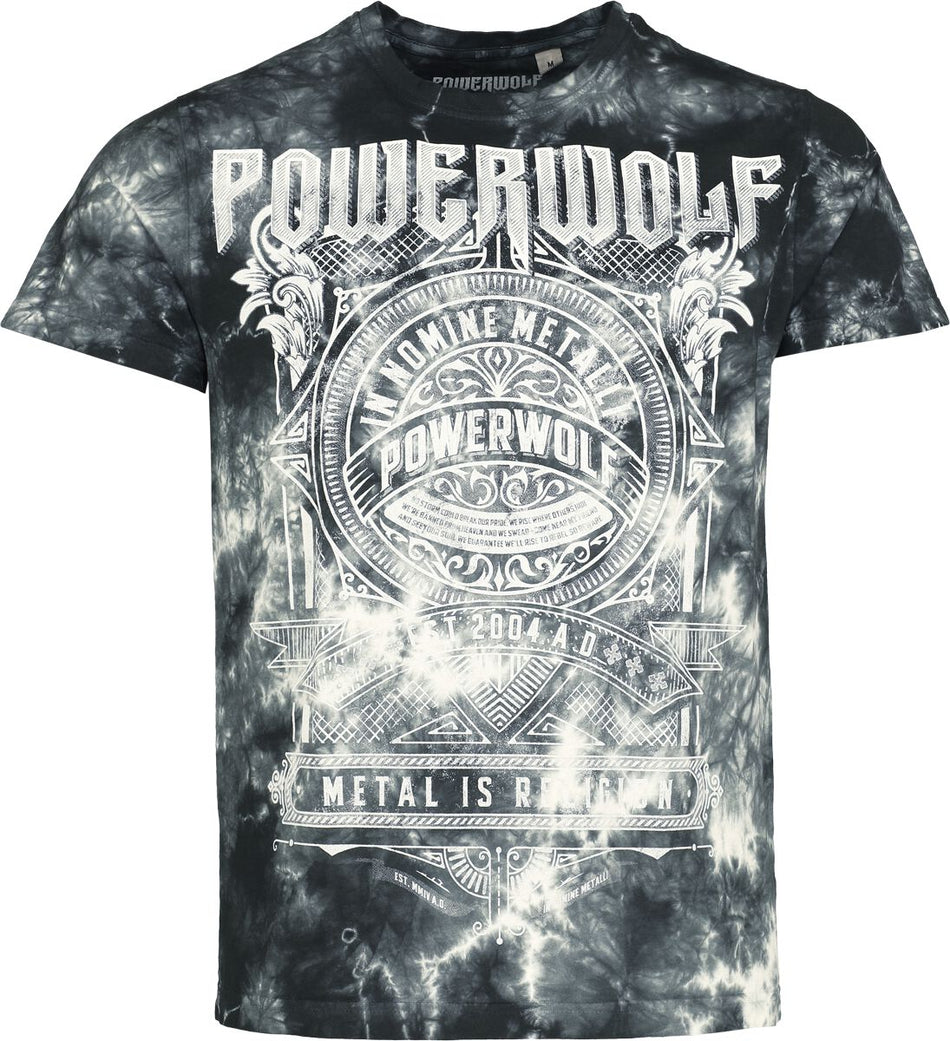 T-Shirt Manches courtes  de Powerwolf - Script Emblem - S à 4XL - pour Homme - batik - Powerwolf