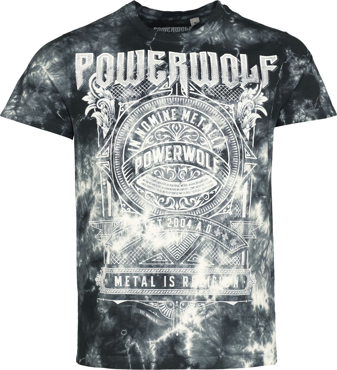 T-Shirt Manches courtes  de Powerwolf - Script Emblem - S à 4XL - pour Homme - batik - Powerwolf