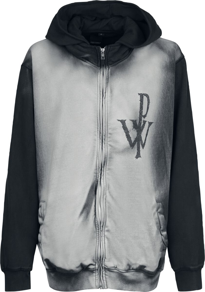 Sweat-shirt zippé à capuche  de Powerwolf - Script Emblem - S à XXL - pour Homme - noir/gris - Powerwolf
