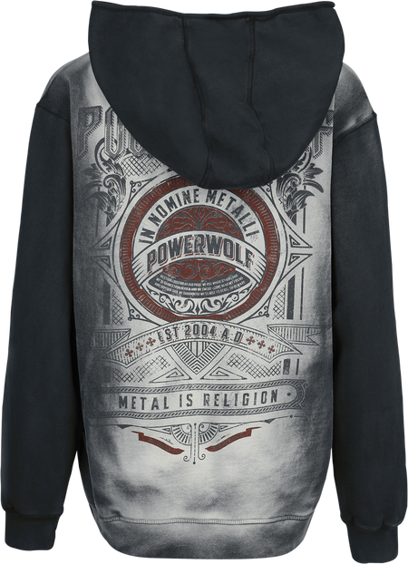 Sweat-shirt zippé à capuche  de Powerwolf - Script Emblem - S à XXL - pour Homme - noir/gris - Powerwolf - View 2