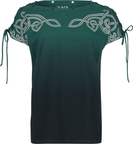 T-Shirt Manches courtes  de Black Premium by EMP - Celtic fine lines - S à XXL - pour Femme - vert - Black Premium by EMP