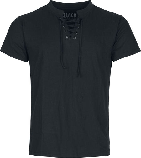 T-Shirt Manches courtes  de Black Premium by EMP - Essential - T-Shirt Lacé - S à XXL - pour Homme - noir - Black Premium by EMP