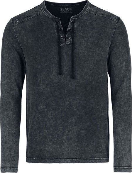 T-shirt manches longues  de Black Premium by EMP - Essential - Haut Manches Longues Lacé - S à XXL - pour Homme - anthracite - Black Premium by EMP