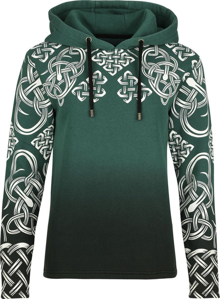 Sweat-shirt à capuche  de Black Premium by EMP - Sweat à Capuche avec Impirmé Celtique - S à XXL - pour Femme - vert - Black Premium by EMP