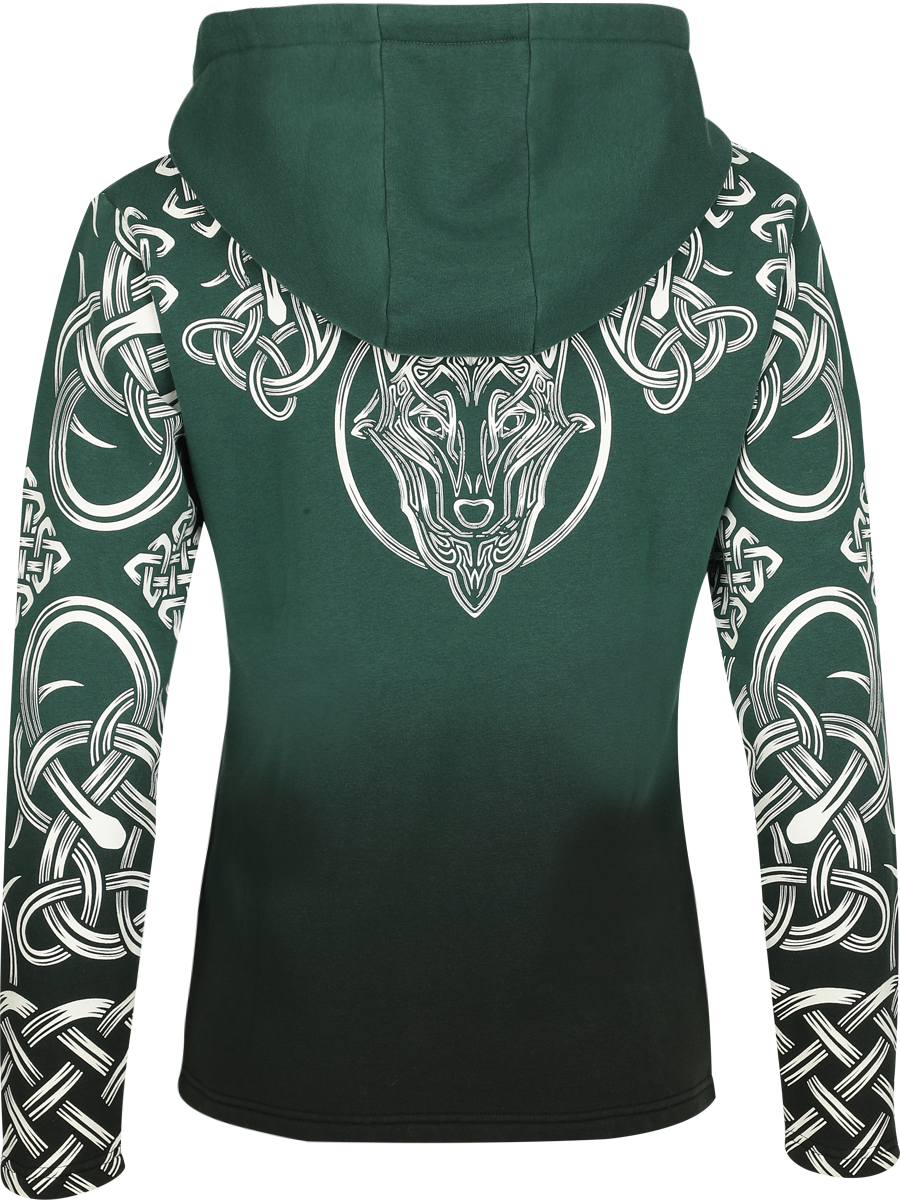 Sweat-shirt à capuche  de Black Premium by EMP - Sweat à Capuche avec Impirmé Celtique - S à XXL - pour Femme - vert - Black Premium by EMP - View 2
