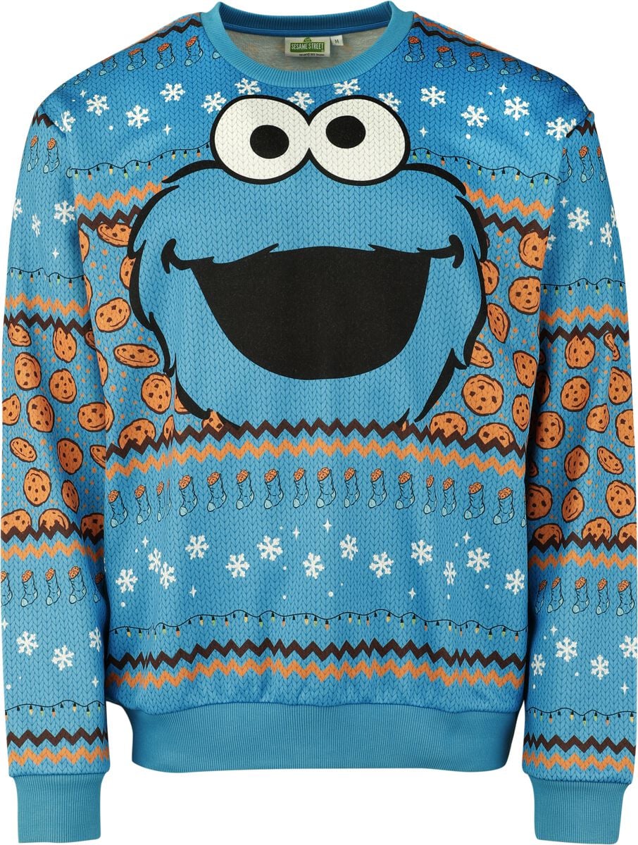 Pull De Noël  de Sesame Street - Cookie Monster - S à 3XL - pour Homme - multicolore - Sesame Street
