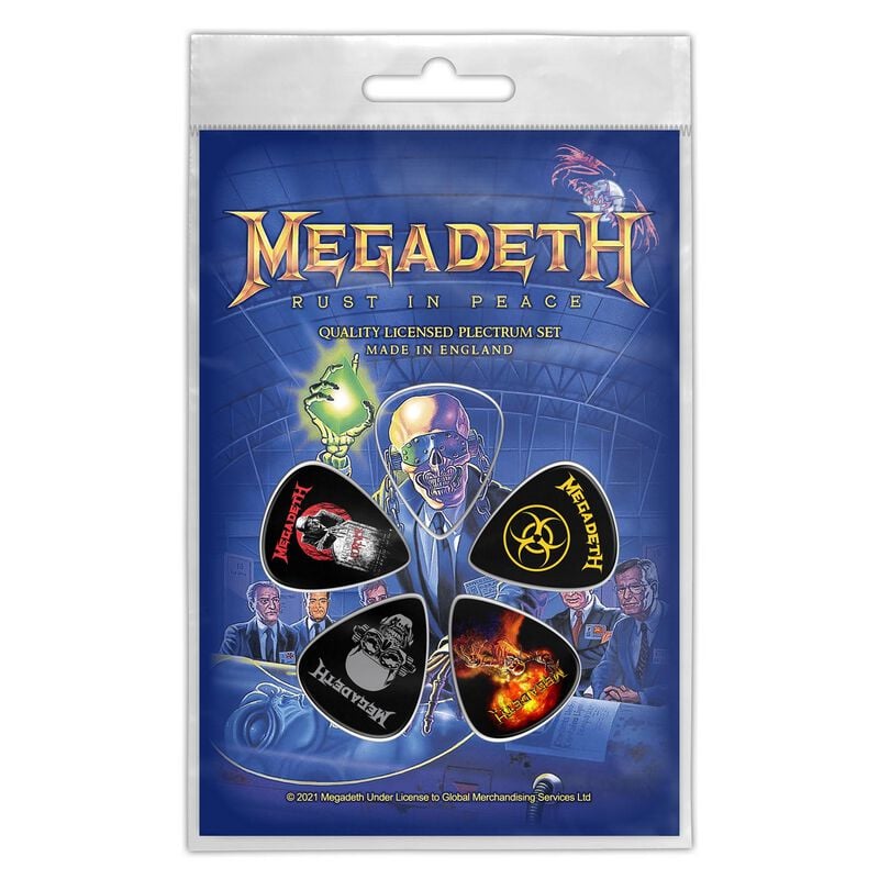Lot de médiators  de Megadeth - Rust in Peace - pour Indifférent - multicolore - Megadeth