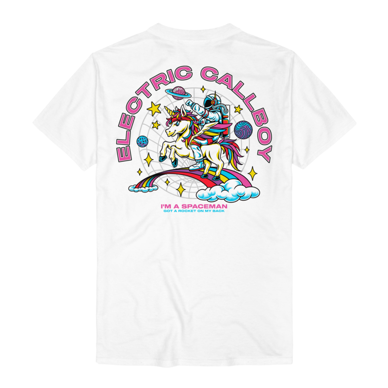 T-Shirt Manches courtes  de Electric Callboy - Spaceman Unicorn - S à 3XL - pour Homme - blanc - Electric Callboy - View 2