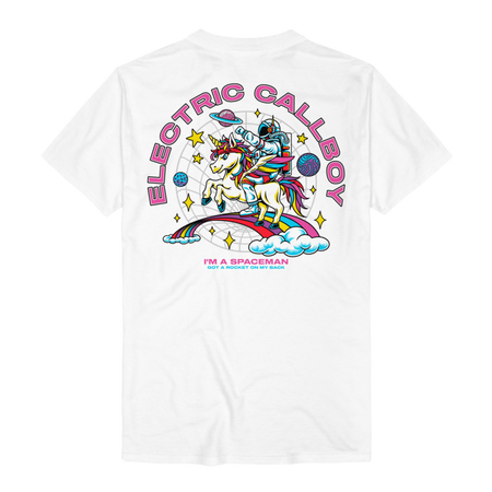 T-Shirt Manches courtes  de Electric Callboy - Spaceman Unicorn - S à 3XL - pour Homme - blanc - Electric Callboy - View 2