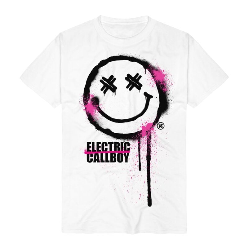 T-Shirt Manches courtes  de Electric Callboy - Spray Smile - S à 3XL - pour Homme - blanc - Electric Callboy